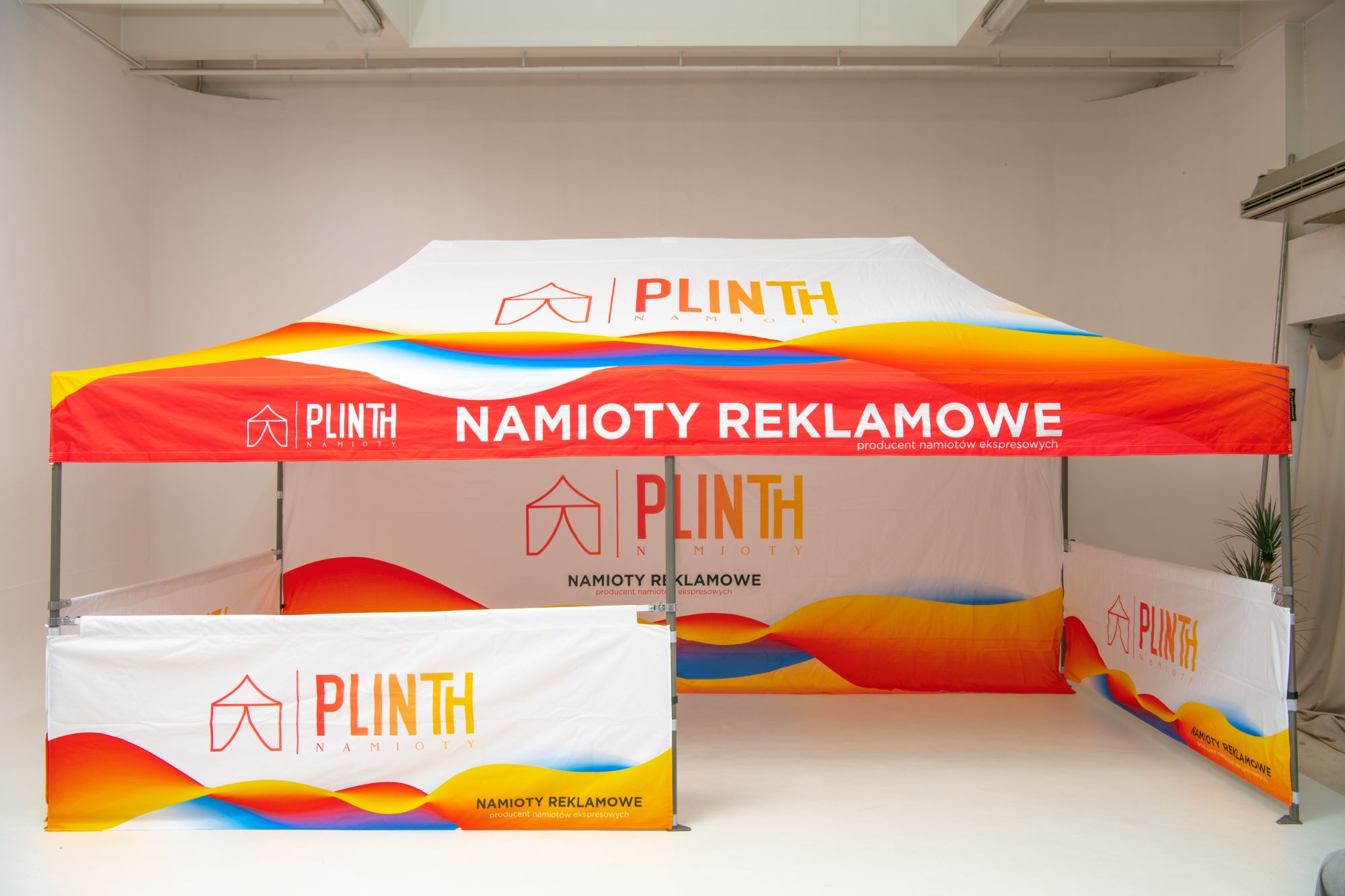 namiot-reklamowe-plinth Namiot H35 2x2 biały z nadrukiem - obrazek 1
